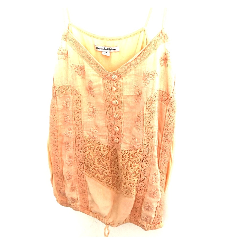 Orange American Eagle Lace Tank